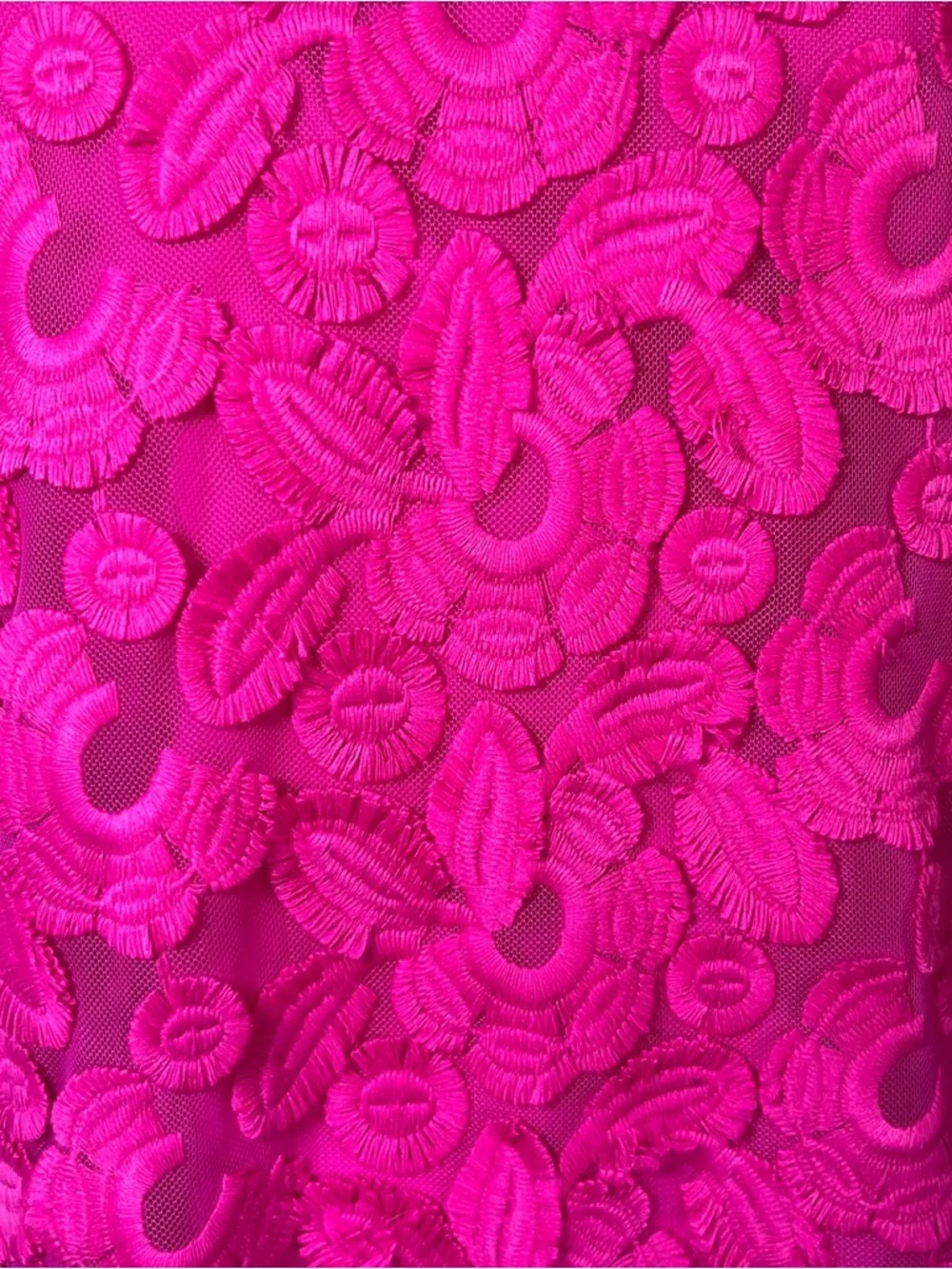 Trina Turk Floral Appliqué Lace Sleeveless Drop Waist Cocktail Dress Fuchsia 2 - Picture 5 of 9